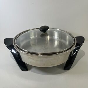Saladmaster V 12" Electric Oil‎ Core Skillet T304 Stainless Steel K7356 No Cord